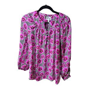 MILLY Polka Dot &‎ Floral Tunic Top Blouse - Size 4